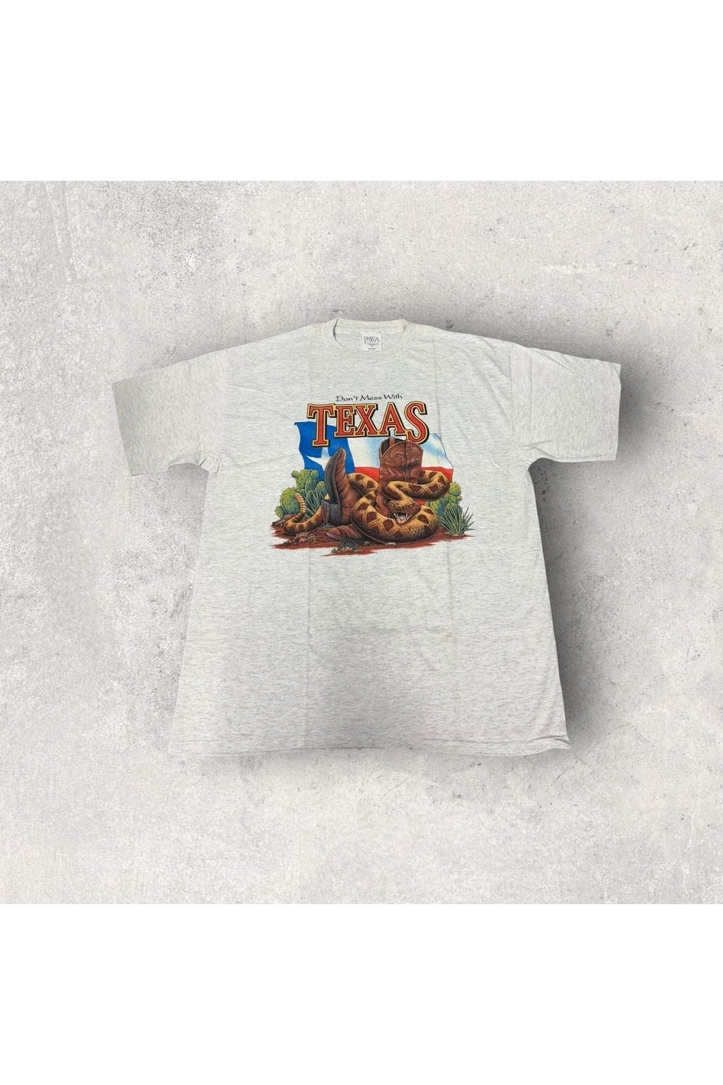 Vintage San Segal Don't Mess With Texas Rattle Snake Tee- XL