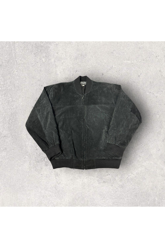 Vintage Serge Platini Milan Italy Suede Bomber Jacket- M