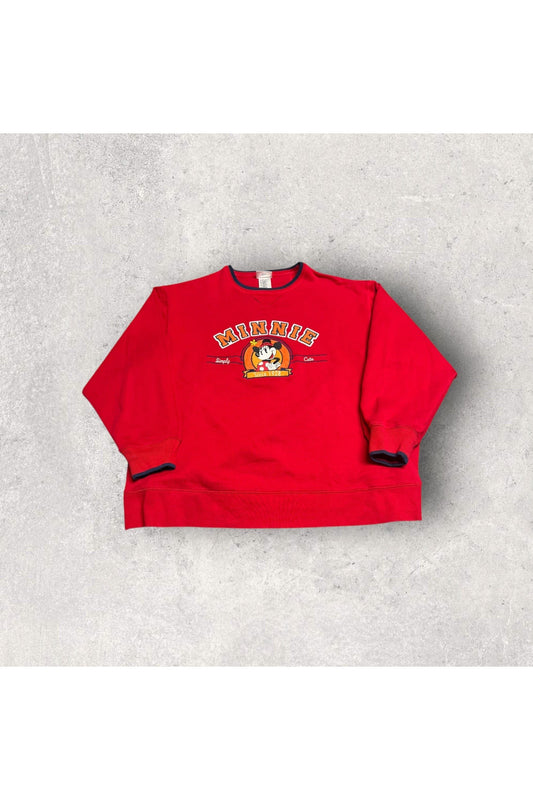 Vintage Disneyland Resort Minnie Mouse Simply Cute Embroidered Crewneck- XL