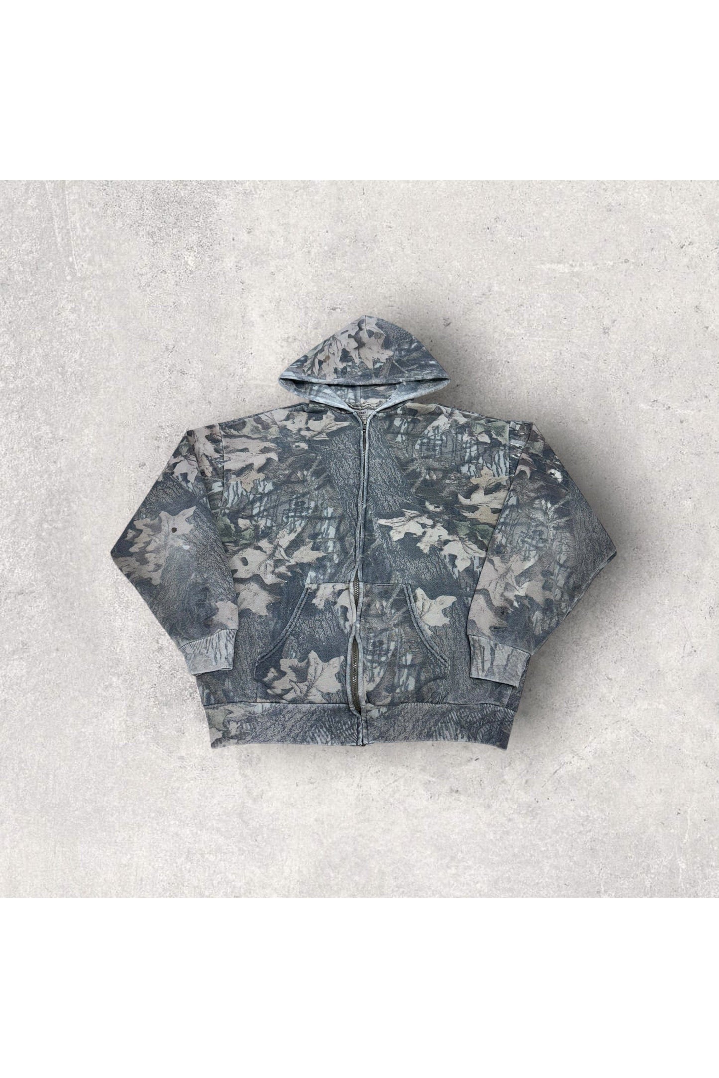 Vintage Jerzees Outdoors Real Tree Camo Full Zip Hoodie- XL