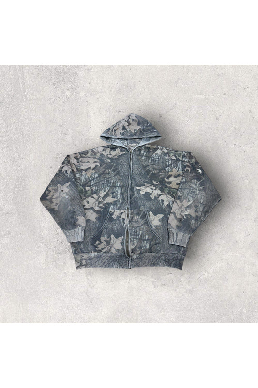 Vintage Jerzees Outdoors Real Tree Camo Full Zip Hoodie- XL