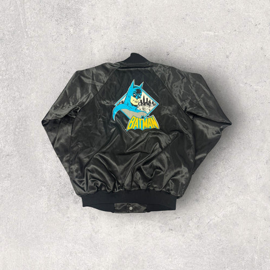 Vintage Chalk Line Batman Satin Bomber Jacket- M/L