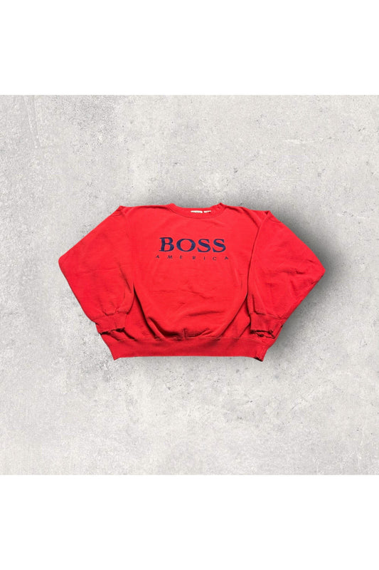 Vintage 90s BOSS America Embroidered Crewneck- XL