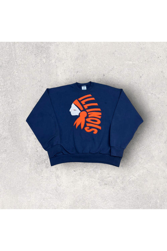 Vintage Jerzees University of Illinois Embroidered Crewneck- XL