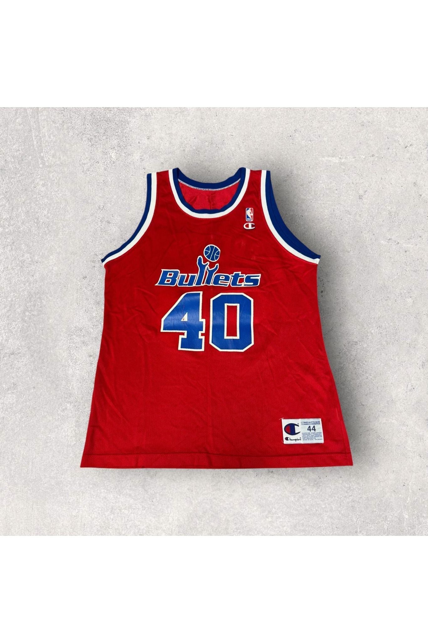 Vintage Champion Washington Bullets Calbert Cheaney Jersey- SZ 44