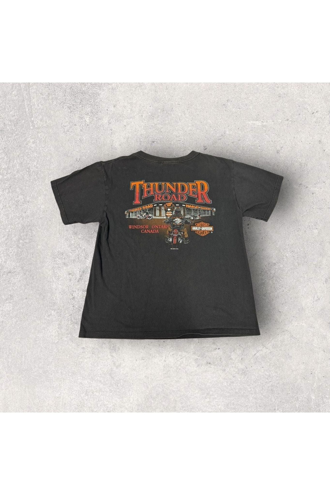 Vintage 90s Thunder Road Harley-Davidson Windsor Ontario Canada Rattle Snake Tee- S