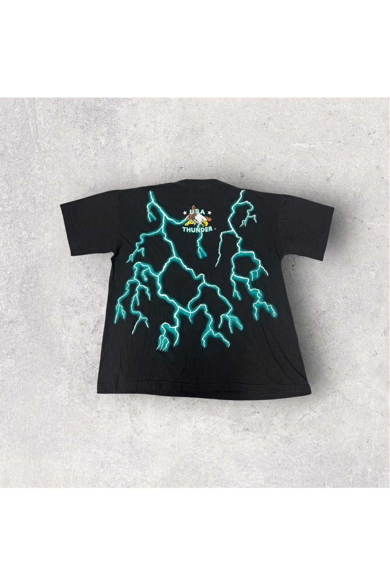 Vintage Single Stitch USA Thunder Forever Free All Over Print Tee- XL
