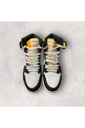 Jordan 1 Retro High WHITE BLACK VOLT UNIVERSITY GOLD