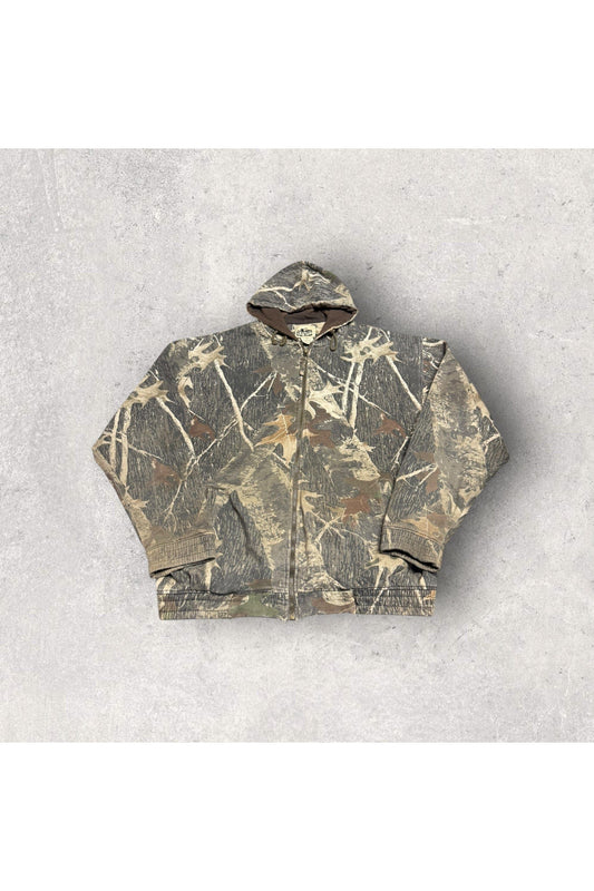 Vintage Old Mill Real Tree Camo Full Zip Hoodie- XL