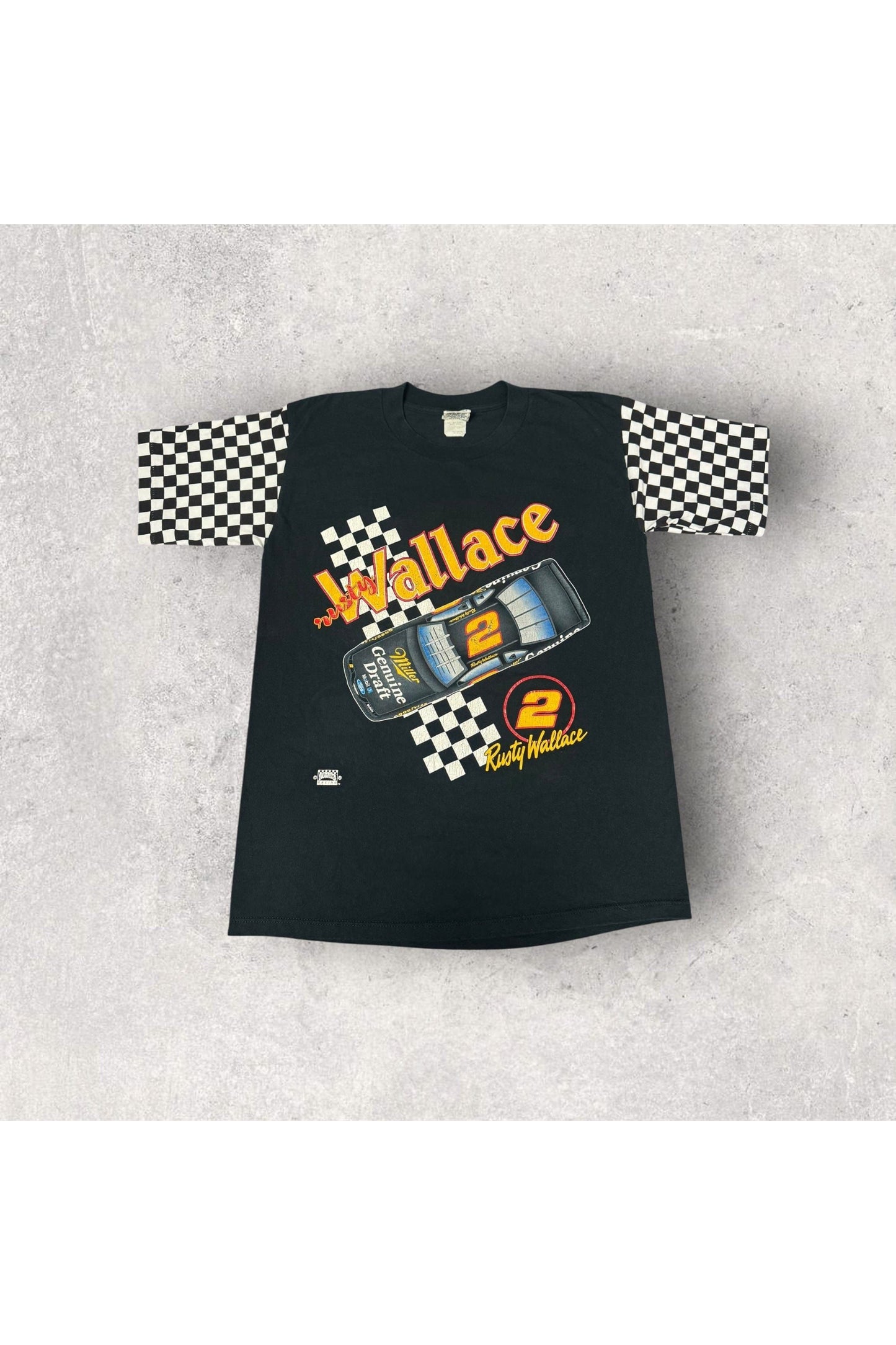 Vintage Nutmeg Mills Rusty Wallace Miller Genuine Draft NASCAR Racing Tee- M