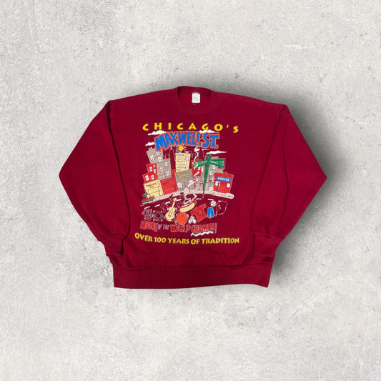Vintage Chicago's Maxwell St. Home of the World Champs Crewneck- XL
