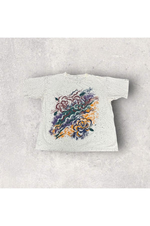 Vintage Made In USA Single Stitch Floral Painting Tee- OSFA WMNS L