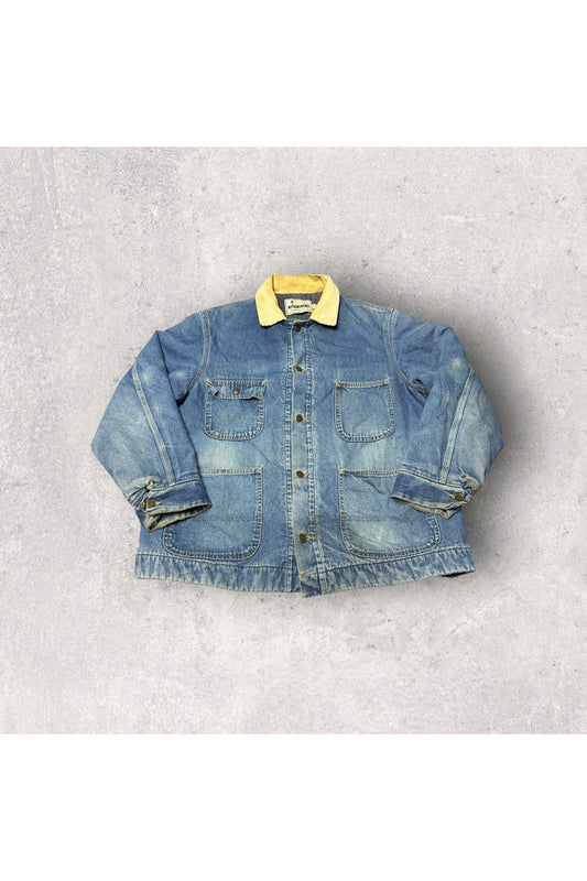 Vintage Roebucks Made In USA Blanket Lined Denim Chore Jacket- XXL