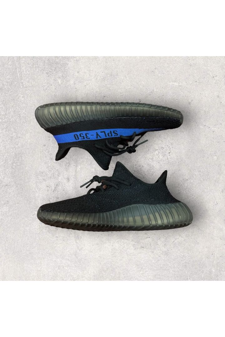 black and blue yeezy 350