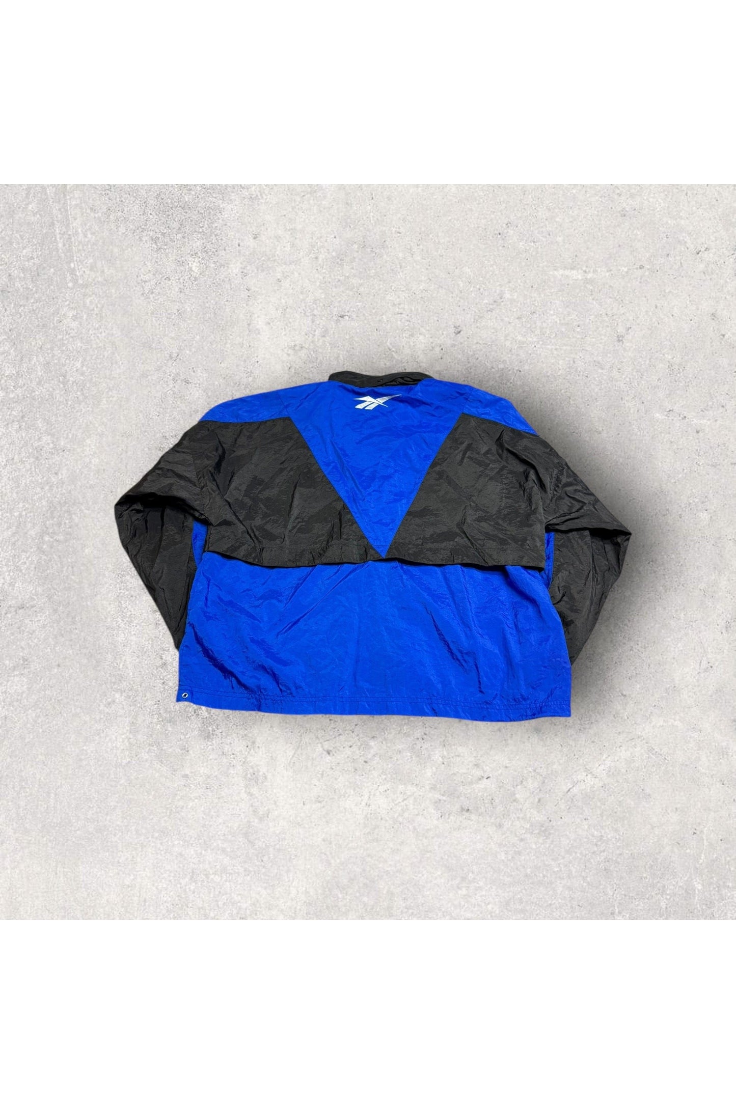 Vintage 90s Reebok Full Zip Windbreaker w/ Tuckaway Hood- XL