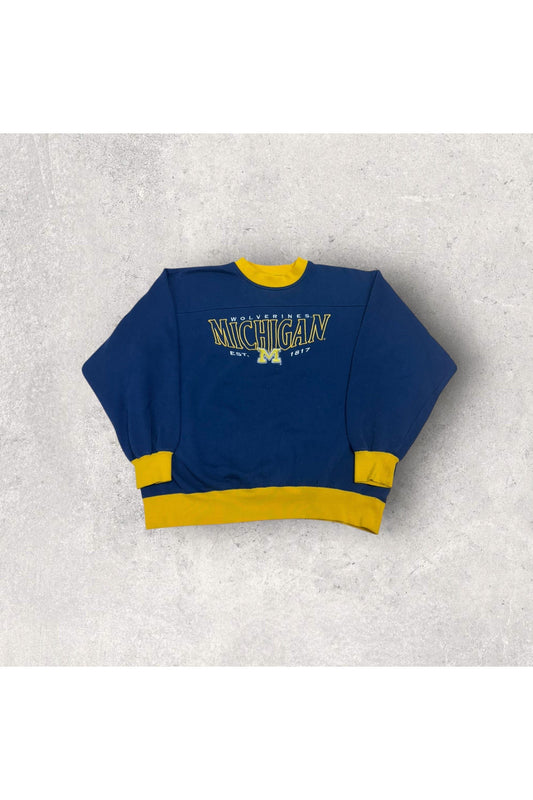 Vintage Lee Sport Michigan Wolverines Embroidered Crewneck- L
