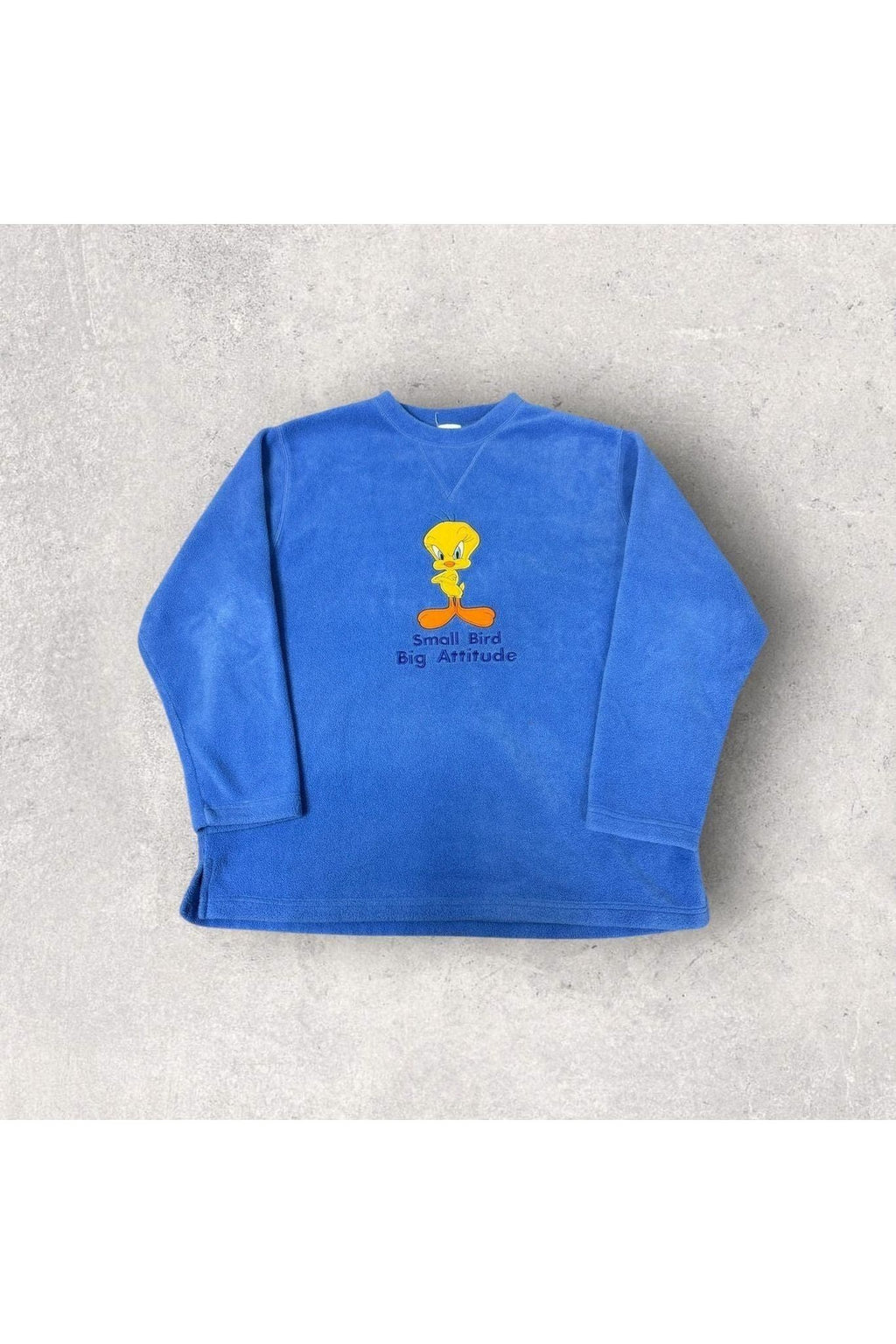 Vintage 2000 Warner Bros. Studio Store Tweety Small Bird Big Attitude Fleece Crewneck- L