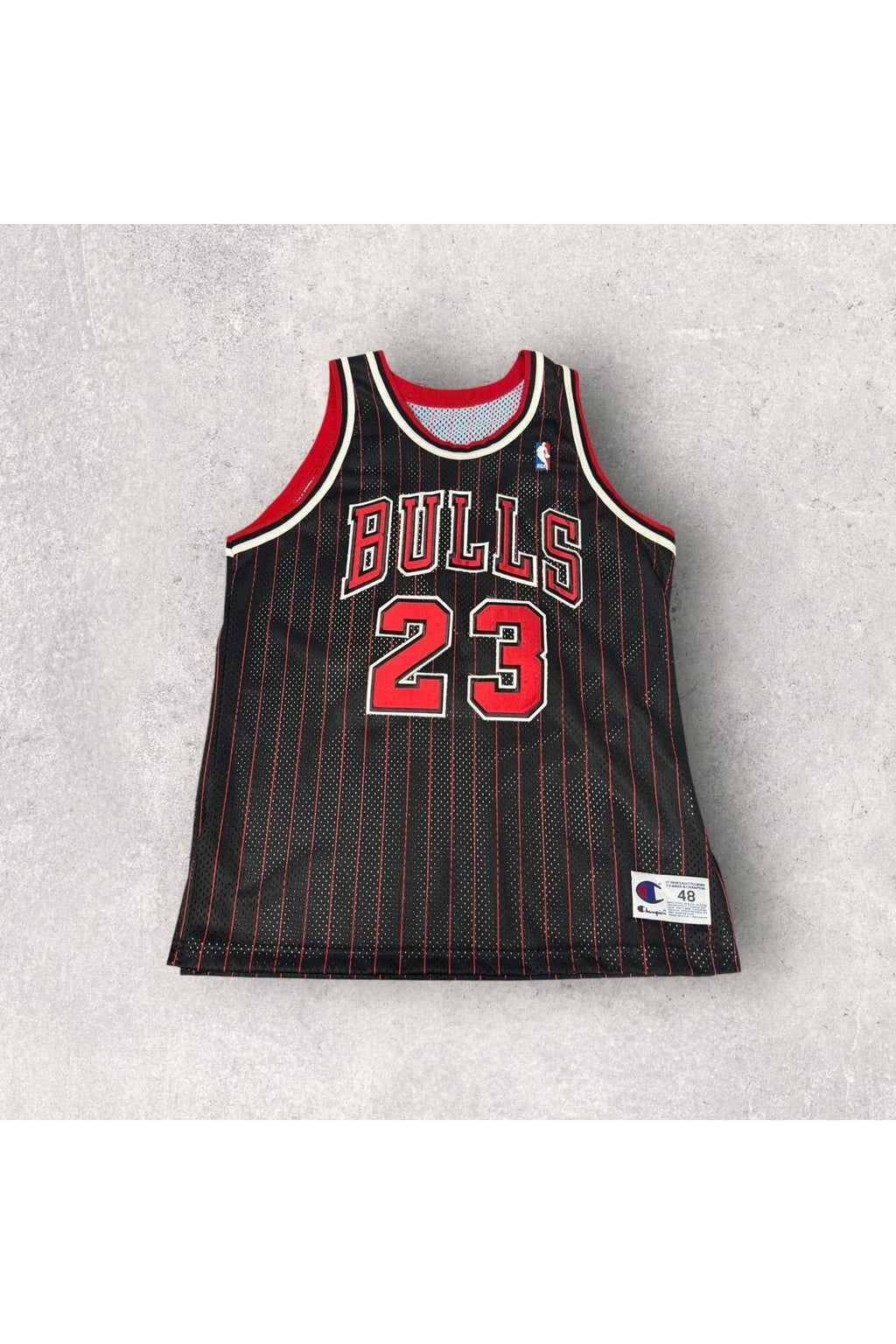 Vintage Deadstock w/ out Tags Michael Jordan Chicago Bulls Pinstripe Champion Made In USA Jersey- SZ 48