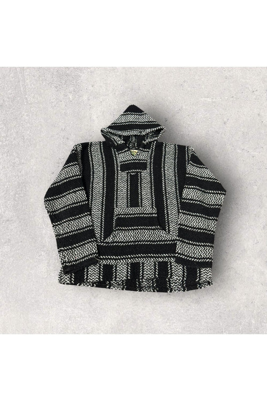 Vintage Baja Joe Mexican Poncho/Drug Rug Hoodie- S