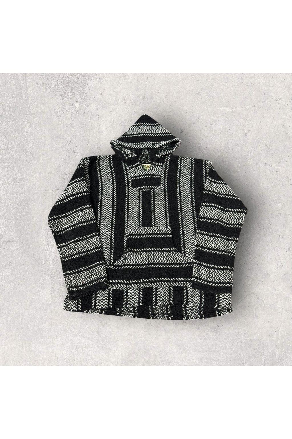 Vintage Baja Joe Mexican Poncho/Drug Rug Hoodie- S