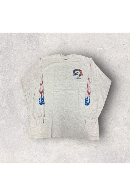 Vintage 2004 Made In USA Illinois Motorcycle Freedom Run Long Sleeve- XL