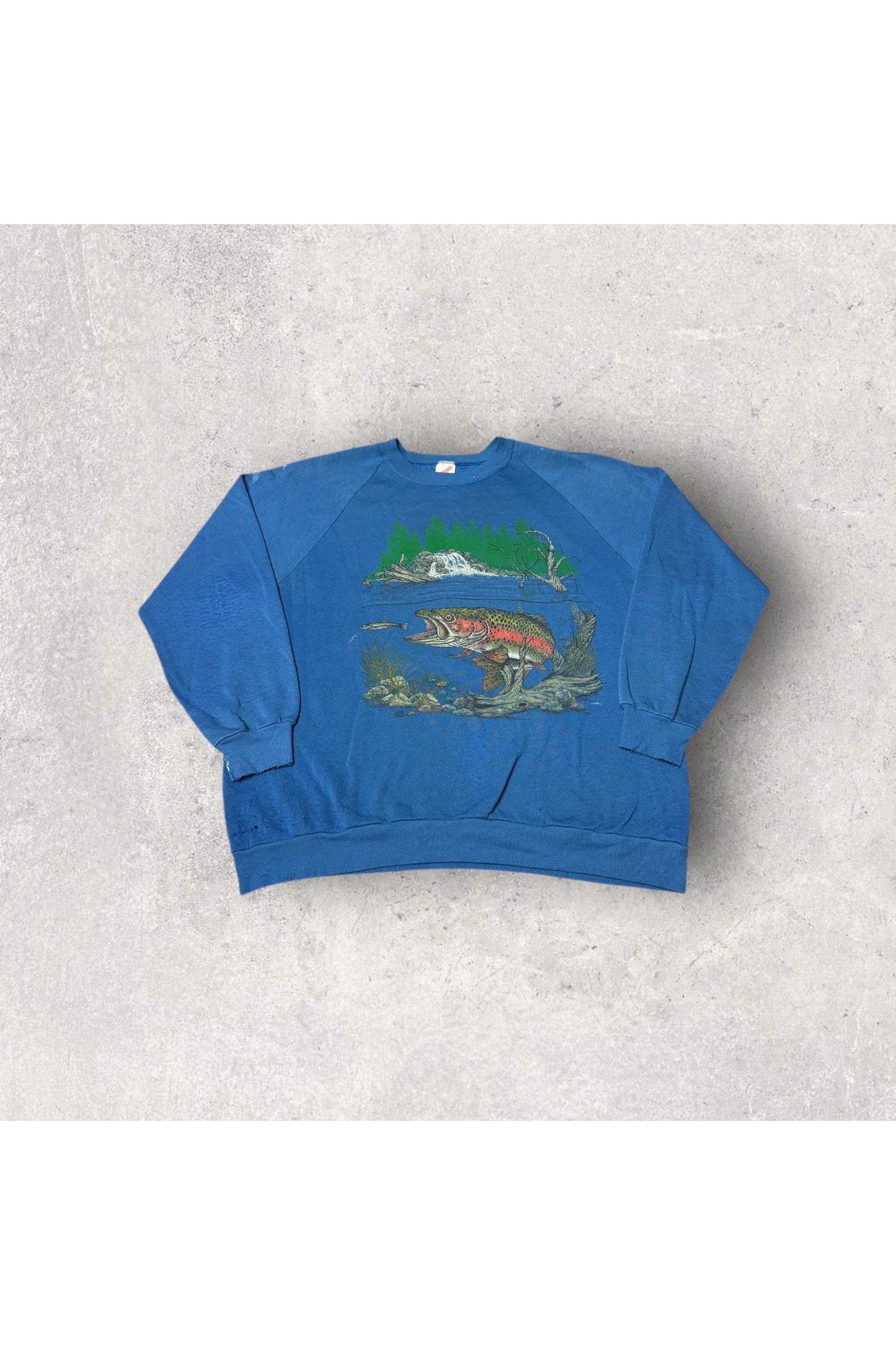Vintage Jerzees Rainbow Trout Fishing Crewneck- XXL