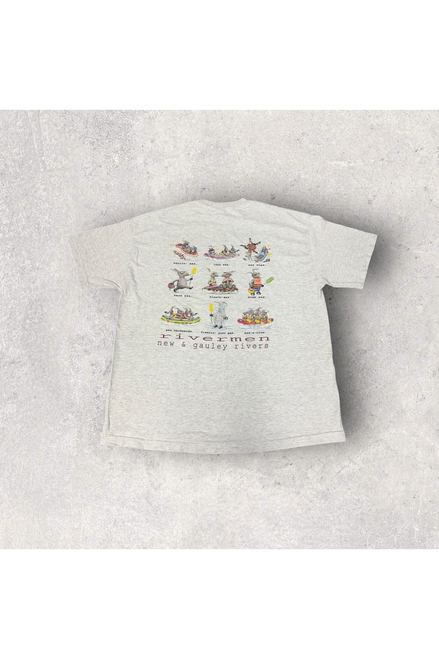 Vintage 2001 Rivermen New & Gauley Rivers Humor Tee- XL