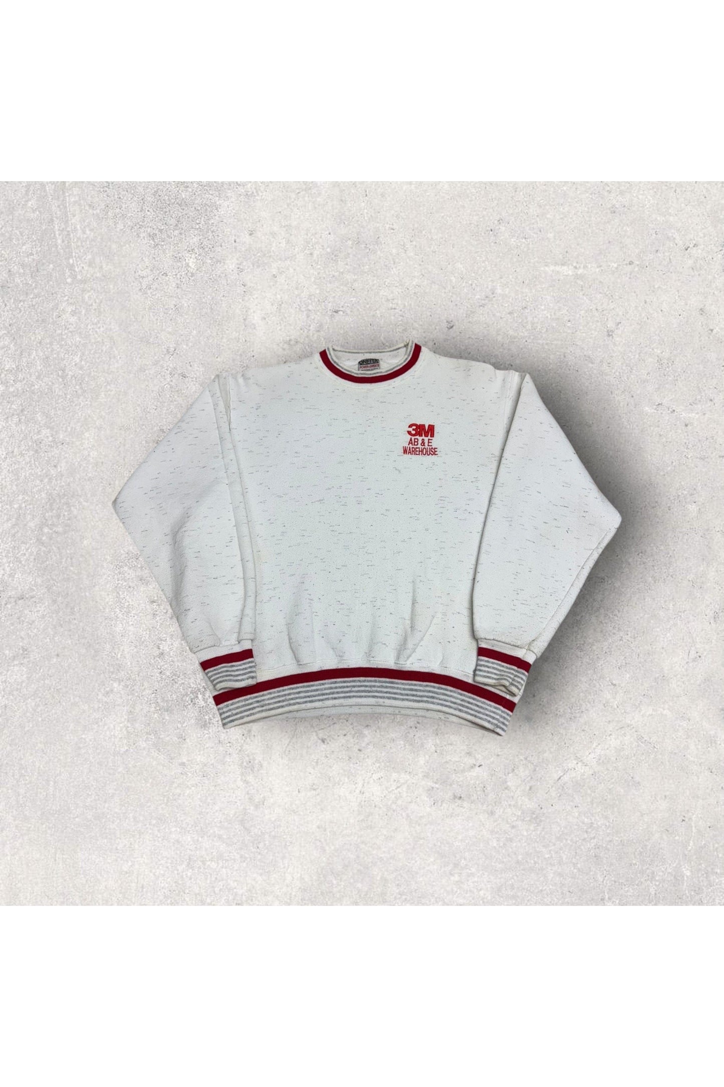 Vintage ONEITA 3M AB & E Warehouse Embroidered Made In USA Crewneck- M