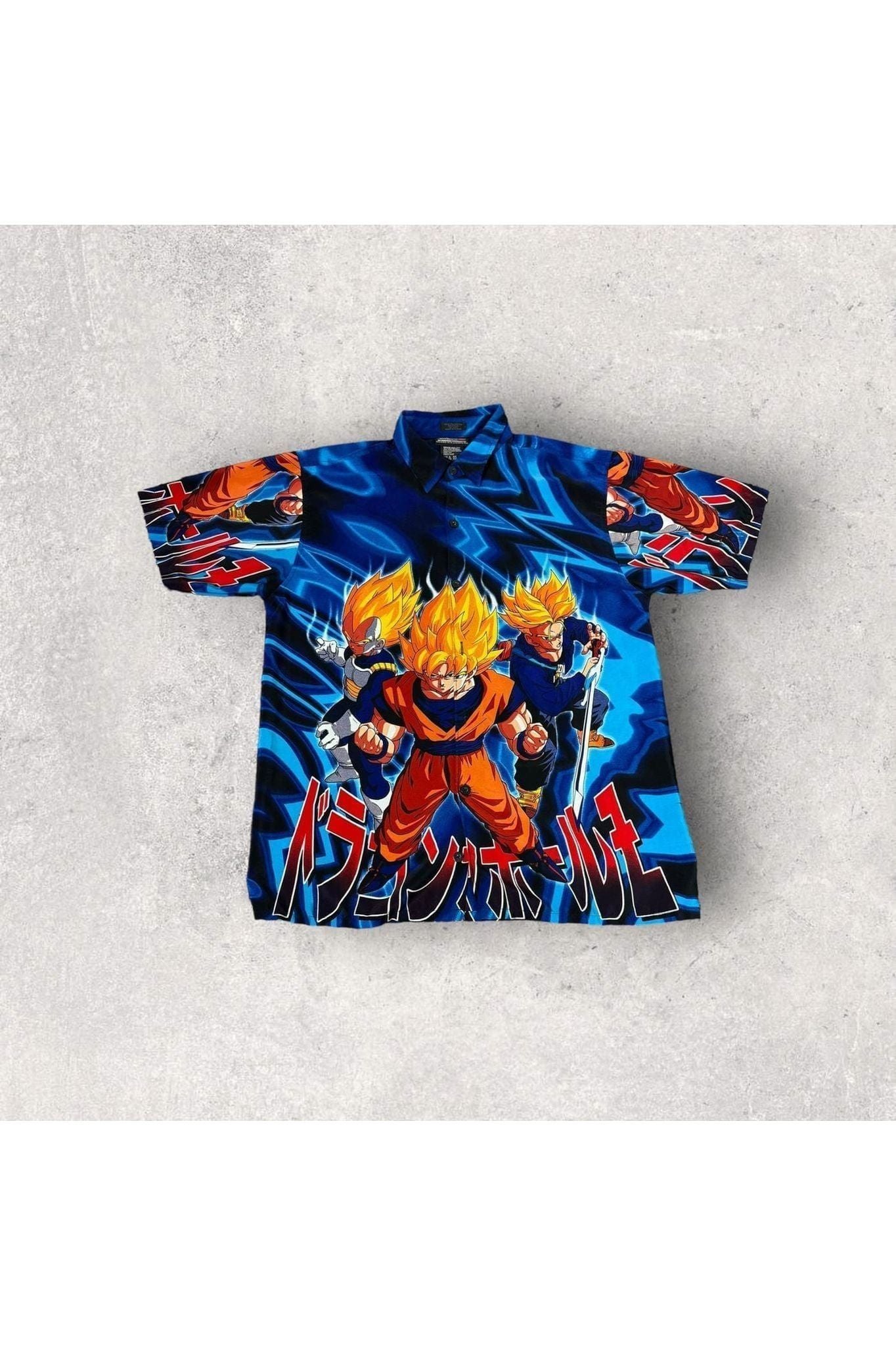 Vintage 2002 Dragon Ball Z Short Sleeve Button Up- YTH L (16-18)