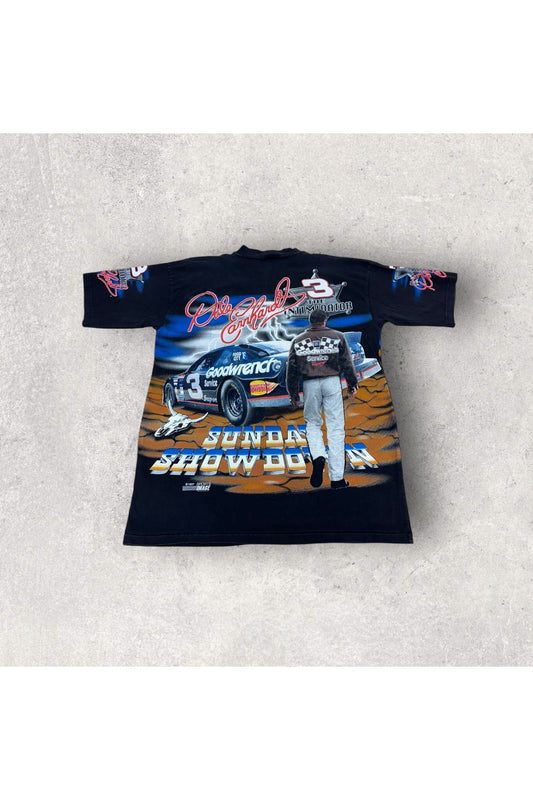 Vintage Chase Racewear 1997 Dale Earnhardt 700 Charging Horses Sunday Showdown All Over Print Tee- L