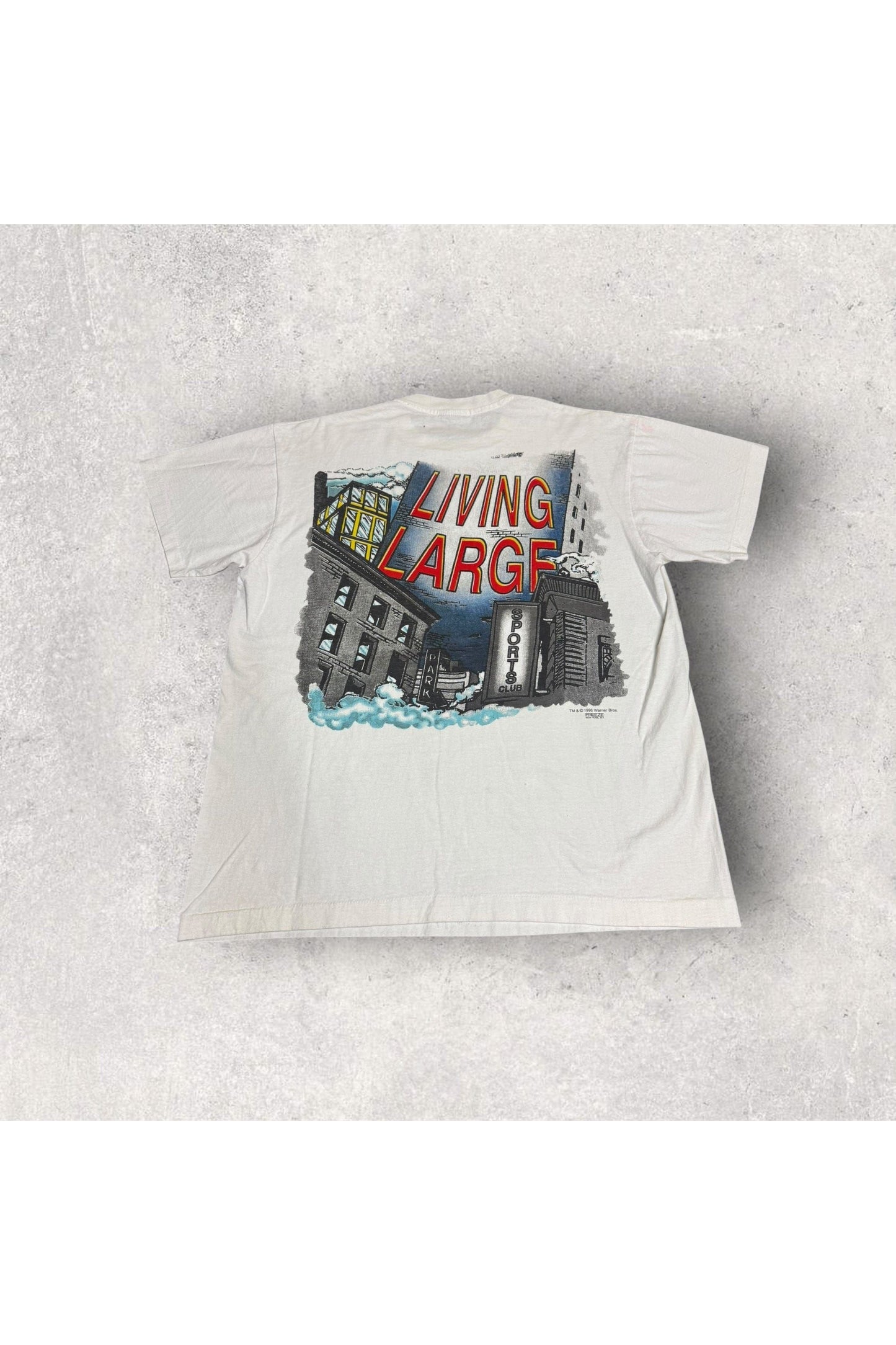 Vintage 1996 Warner Bros. An All American Guy Tasmanian Devil Living Large All Over Print Tee- L