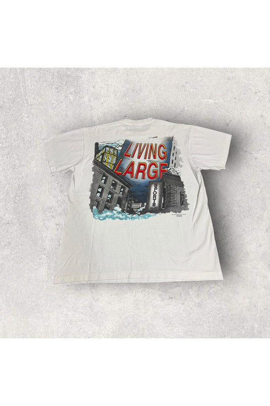 Vintage 1996 Warner Bros. An All American Guy Tasmanian Devil Living Large All Over Print Tee- L