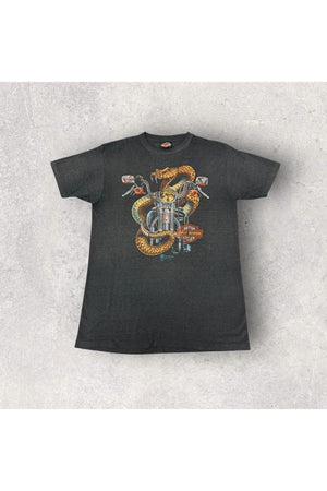 Vintage Harley-Davidson 3D Emblem 1989 Rattle Snake Tee- L