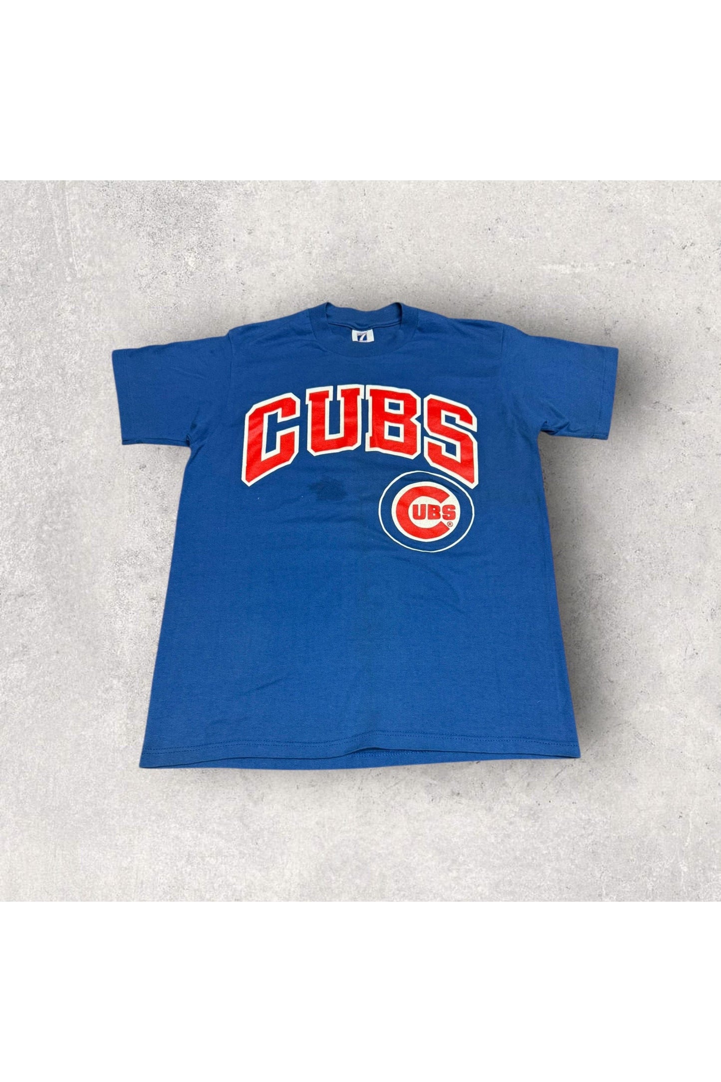 Vintage Logo 7 Chicago Cubs Single Stitch Tee- L