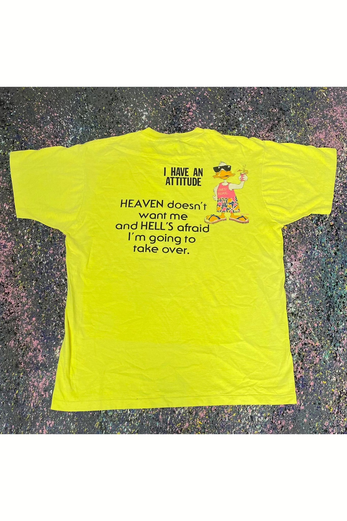 Vintage 1986 Fruit of The Loom 2 Hot I Have An Attitude Tee- XL