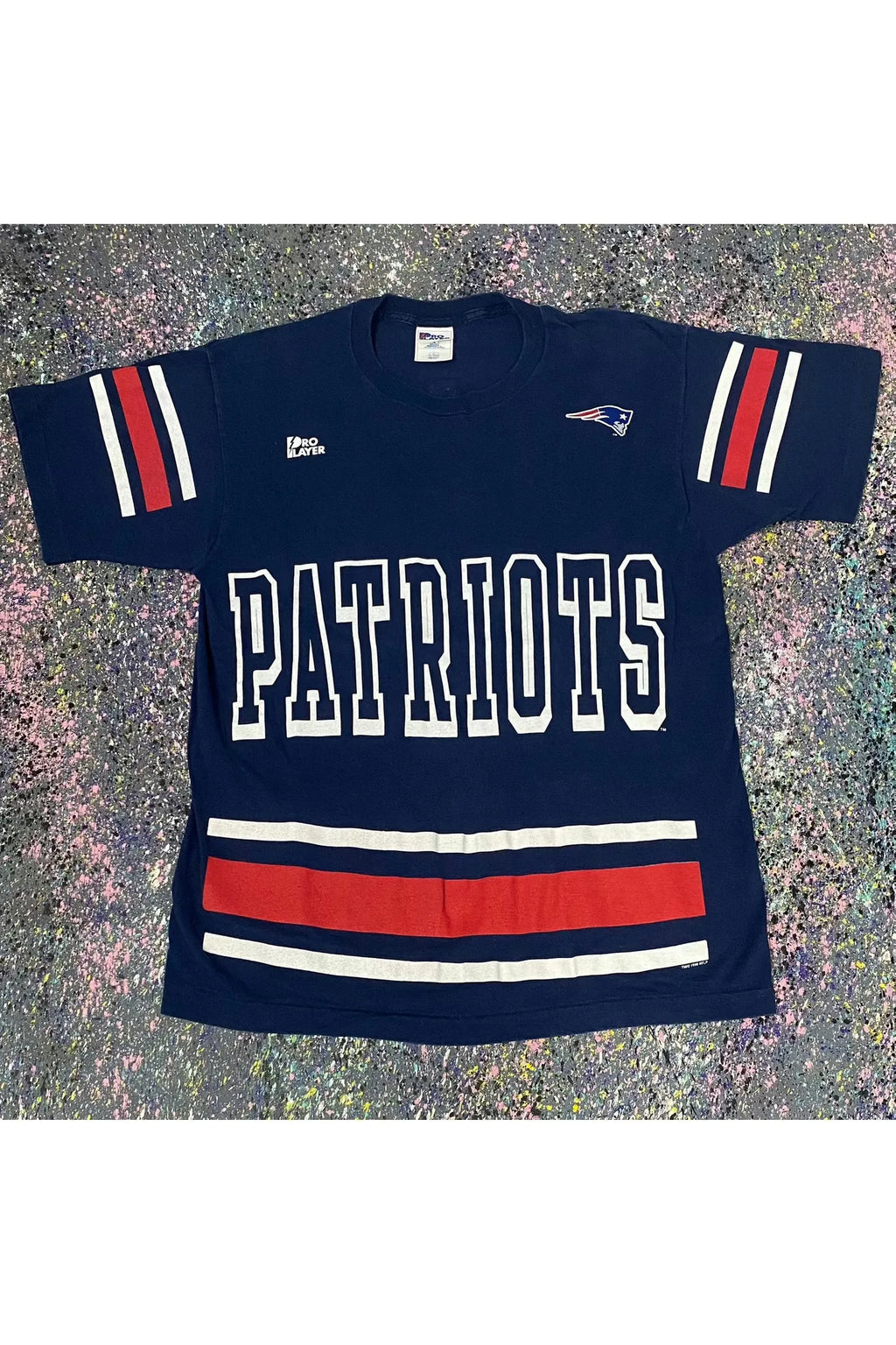 Vintage 1996 New England Patriots Martil All Over Print Tee- L