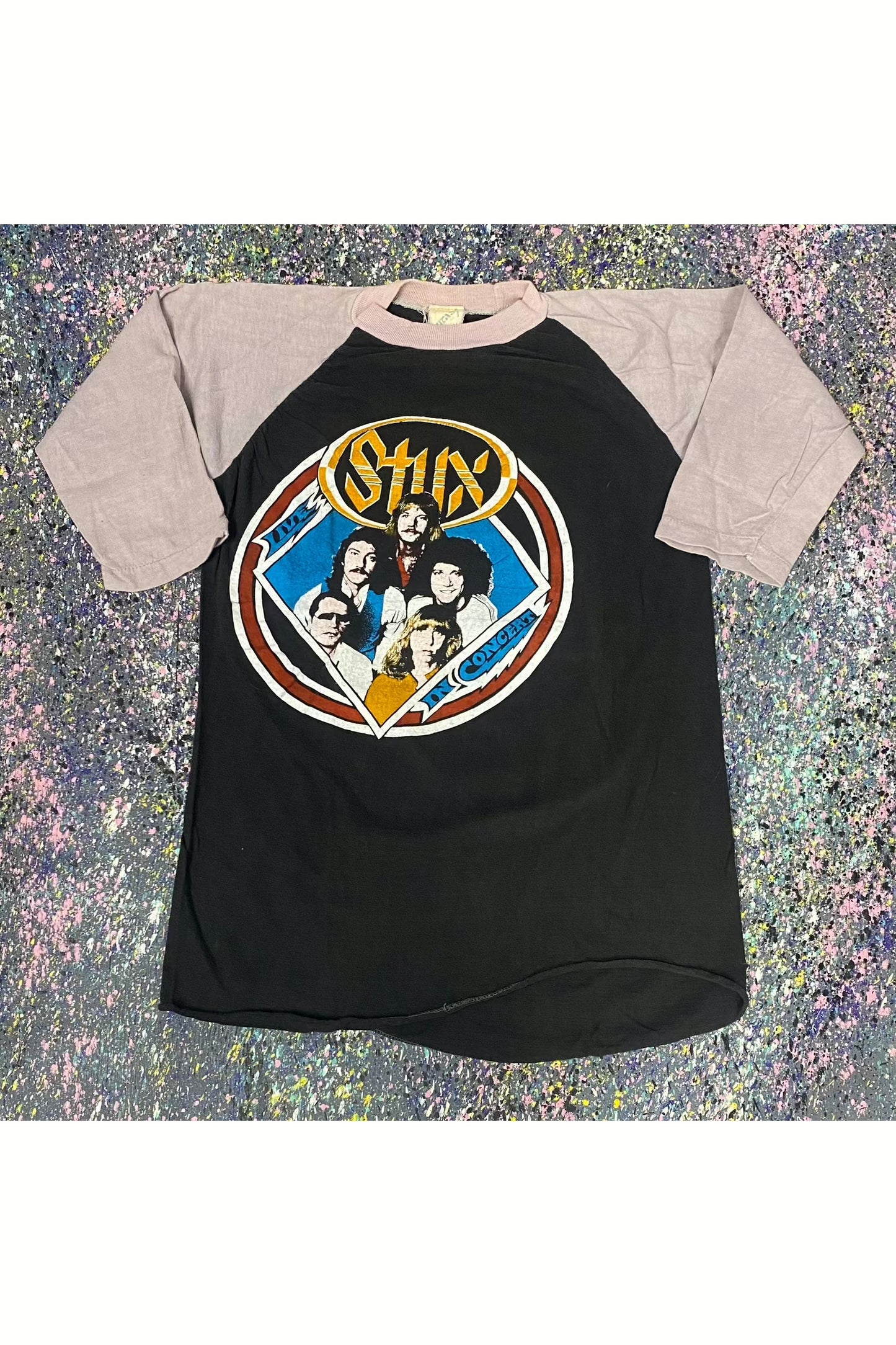 Vintage Fantasy Styx Live In Concert Bootleg 3/4 Sleeve Tee- M
