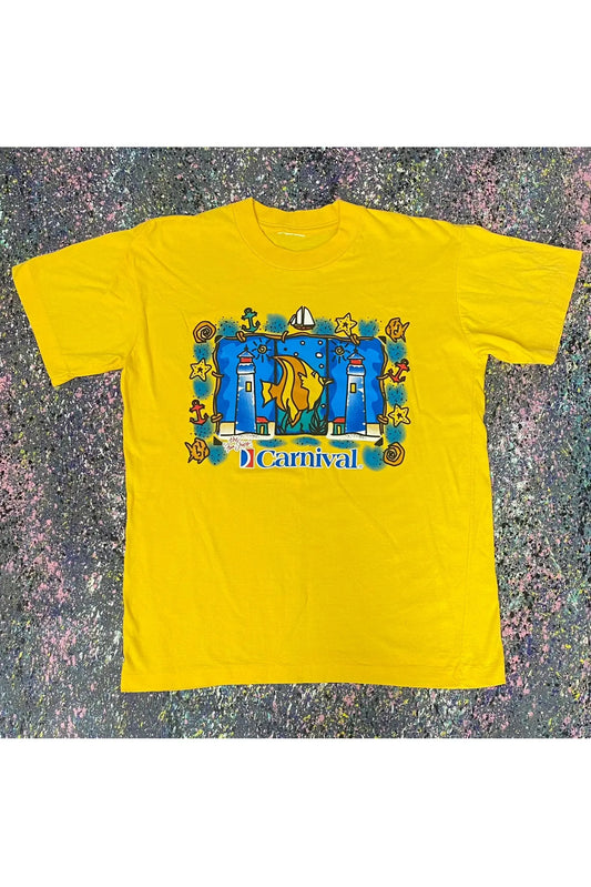 Vintage Single Stitch 90s Carnival Cruise Ships Tee- L