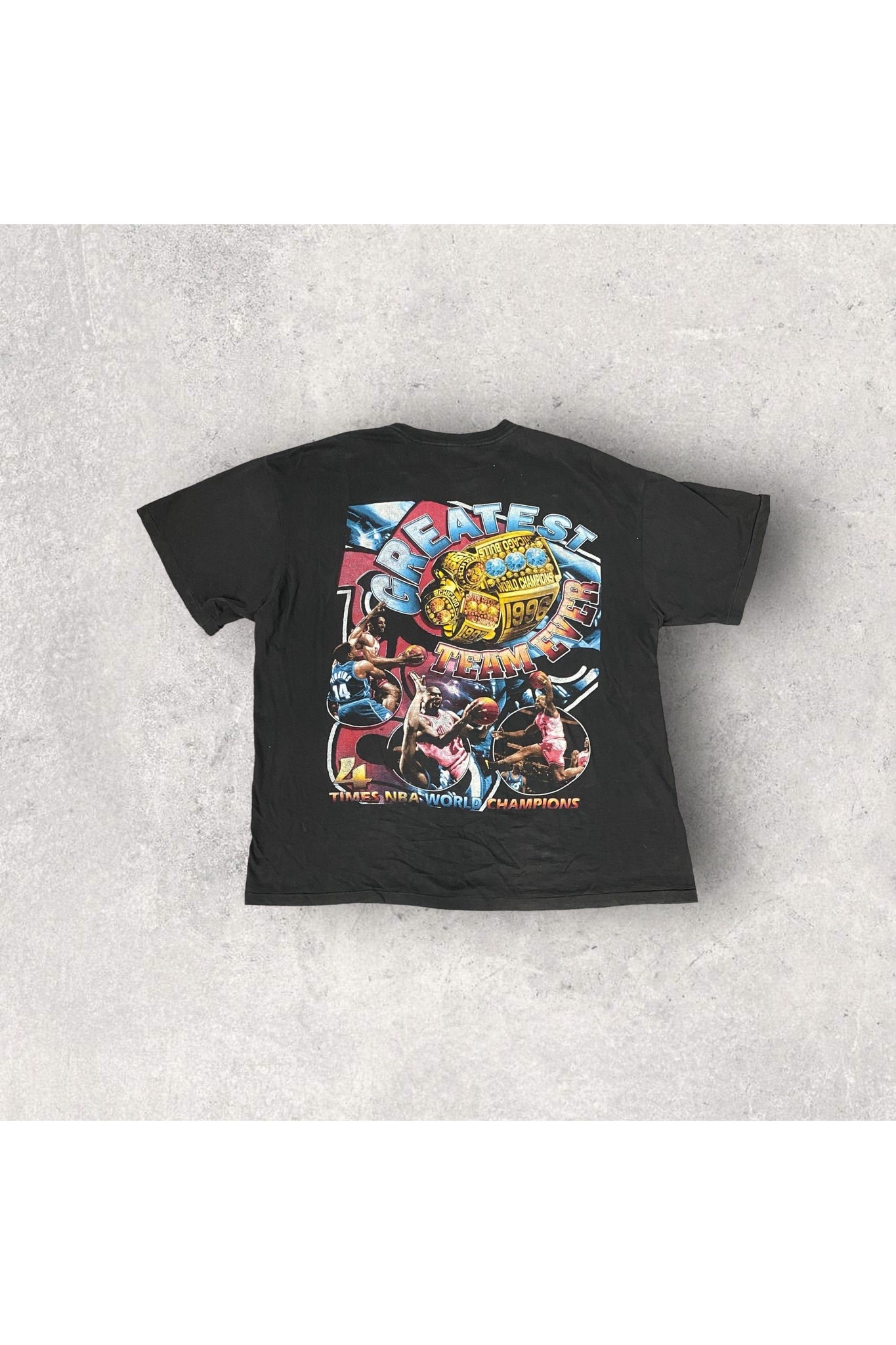 1996 Chicago Bulls Champions Rap Styled Bootleg T-Shirt Size XL