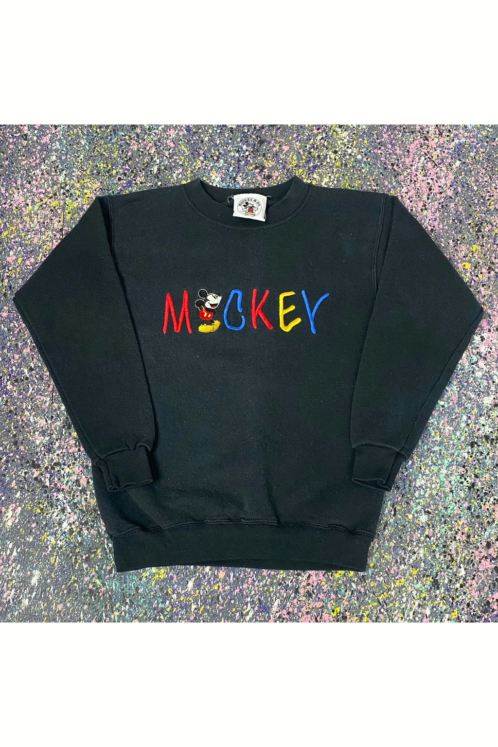 Vintage Mickey & Co. Embroidered Mickey Youth Crewneck- YTH M (8-10)