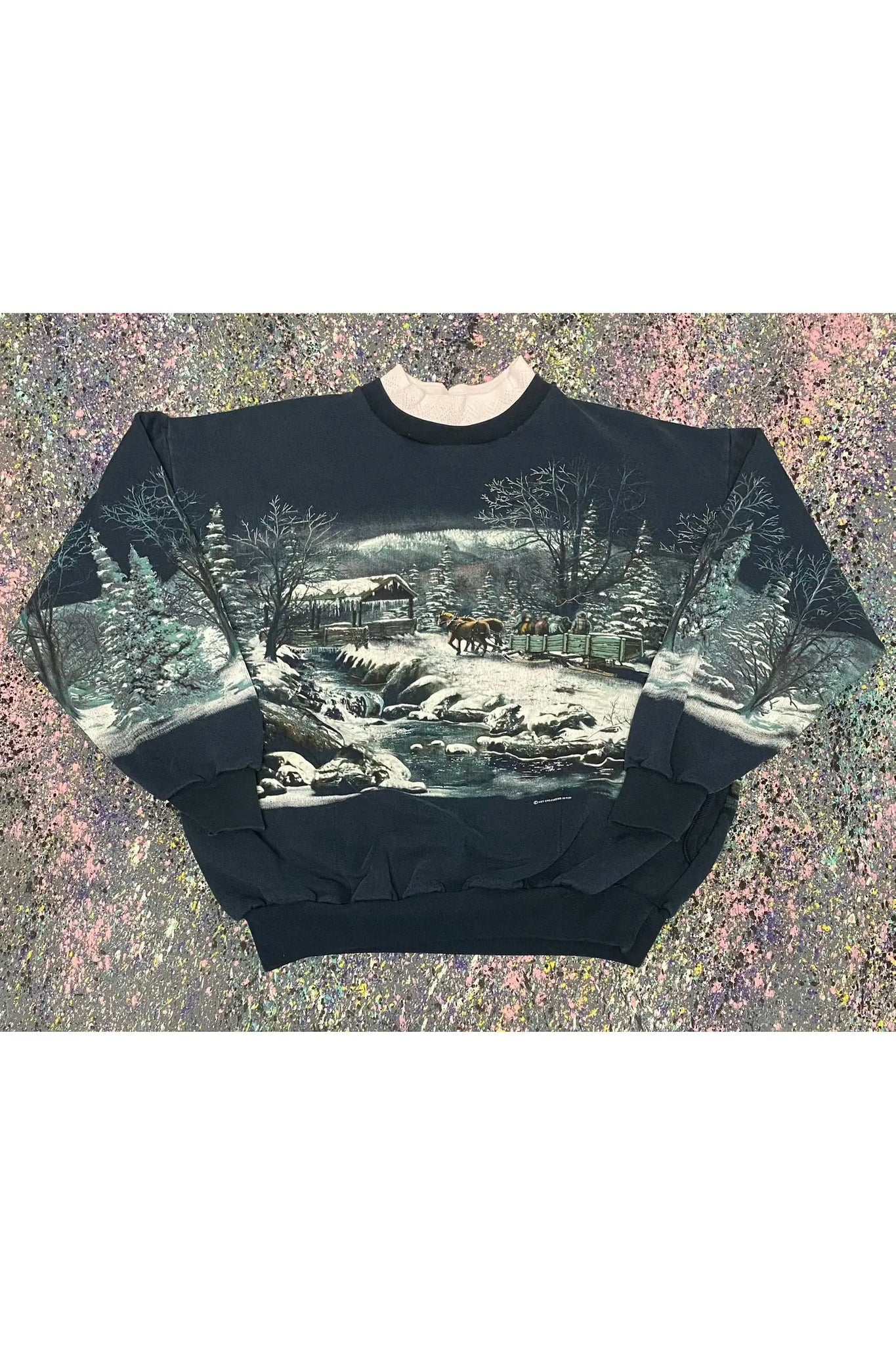 Vintage Art Unlimited Sportswear All Over Print Winter Scene