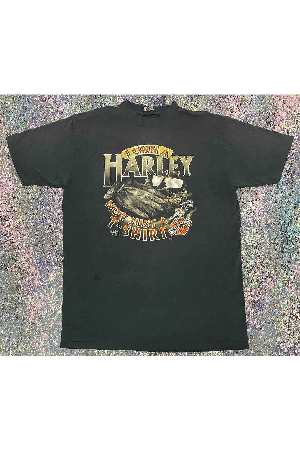 Vintage 1991 I Own A Harley Not Just A T-Shirt 3D Emblem Harley-Davidson Tee- XL