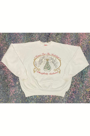 Vintage Hanes Home For The Holidays Wheatfield, Indiana Christmas Sweater- L