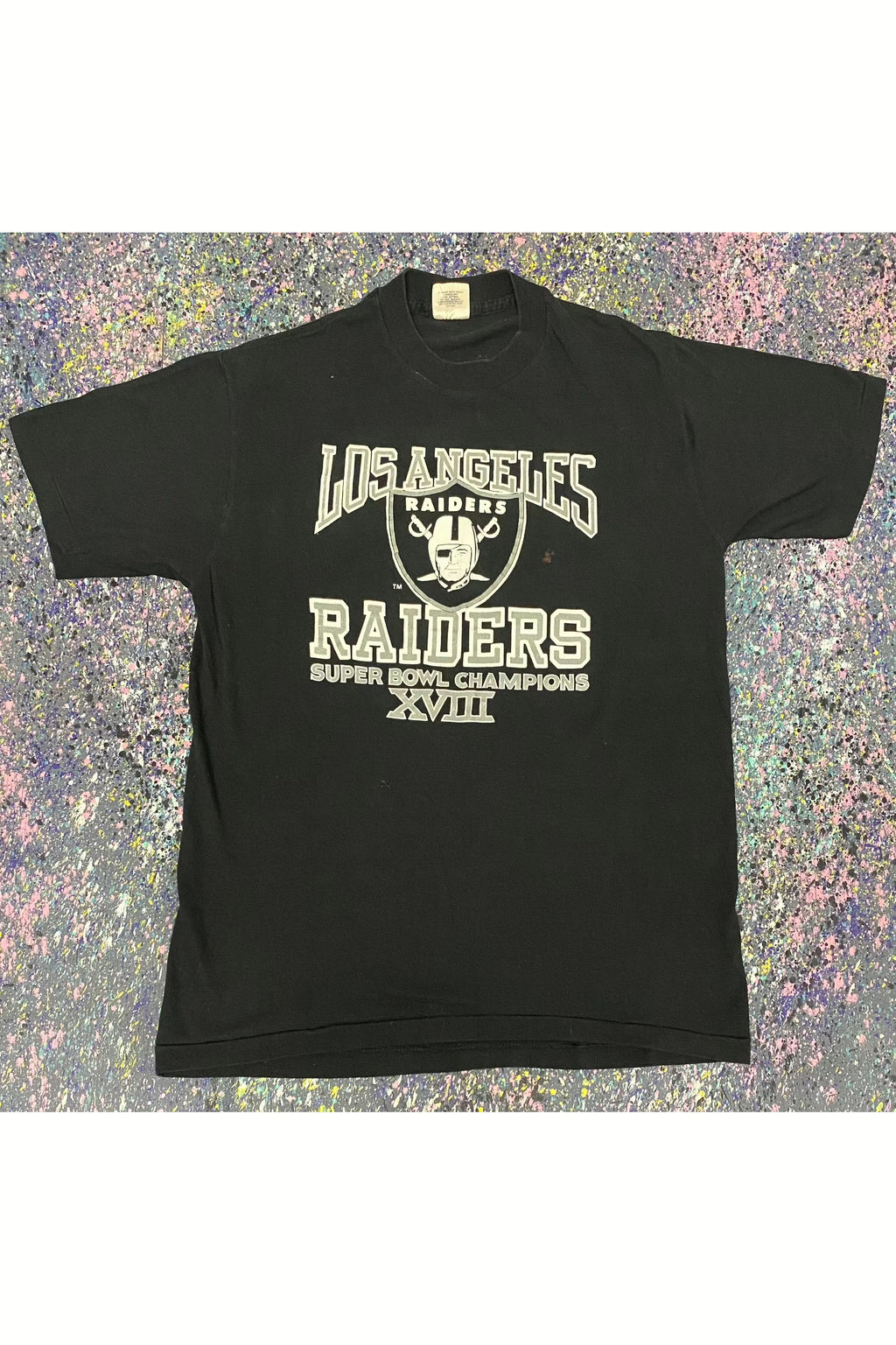 Vintage Los Angeles Raiders 1984 Super Bowl XVIII Champions Tee- L