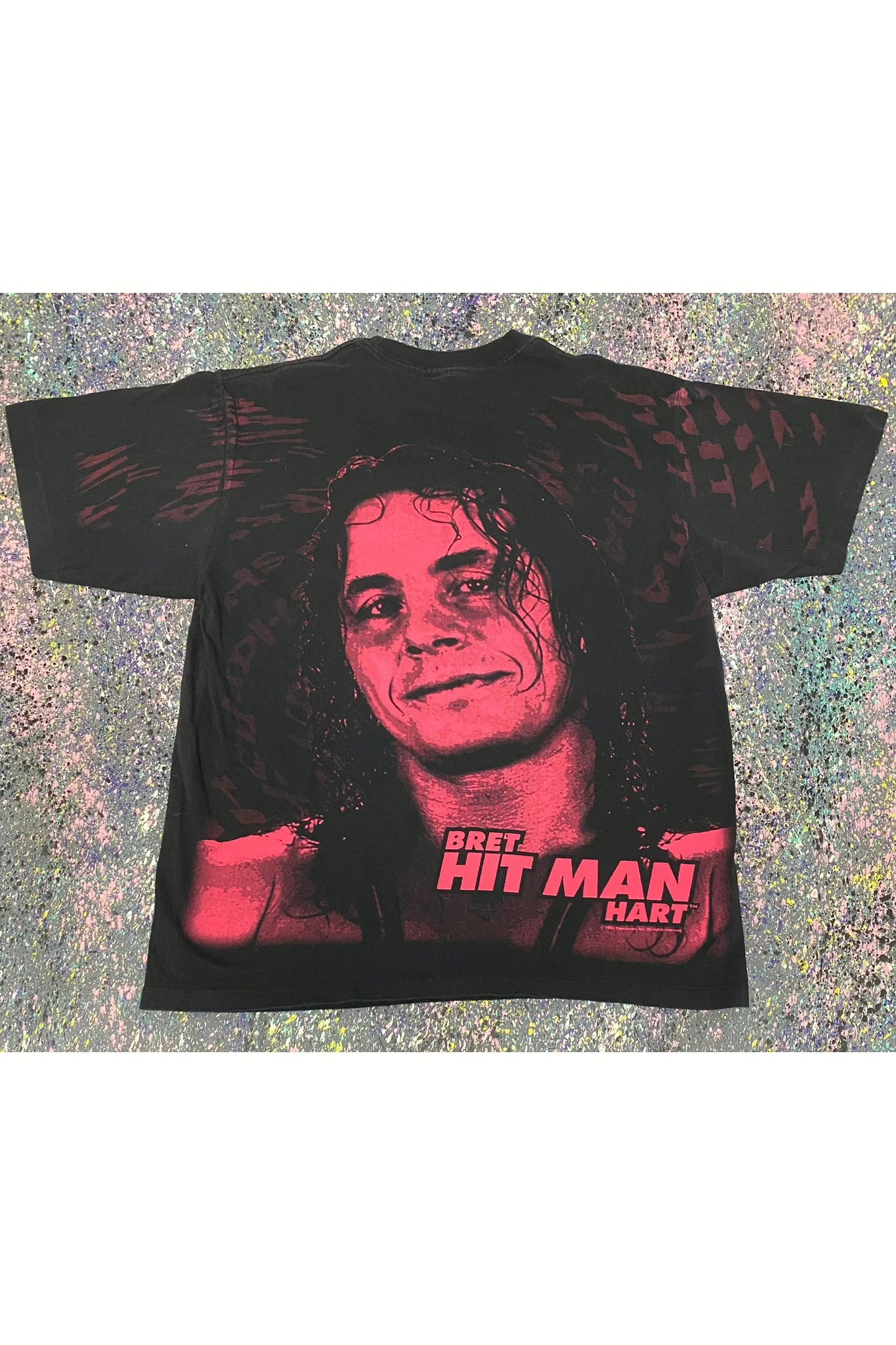 Vintage 1995 WWF Bret Hitman Hart All Over Print Tee- XL