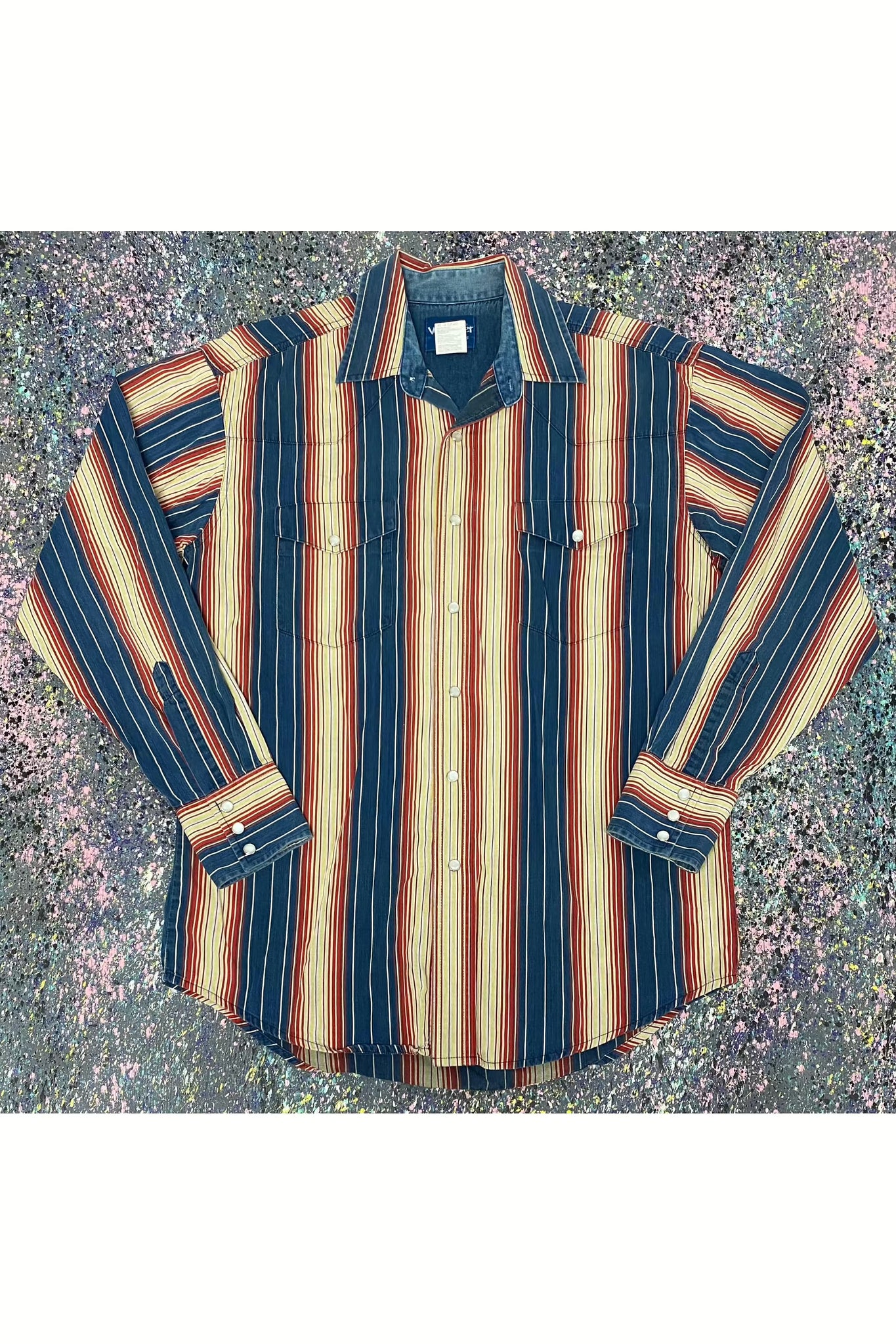 Vintage Wrangler Western Shirts Pearl Snap Button Up Shirt- M