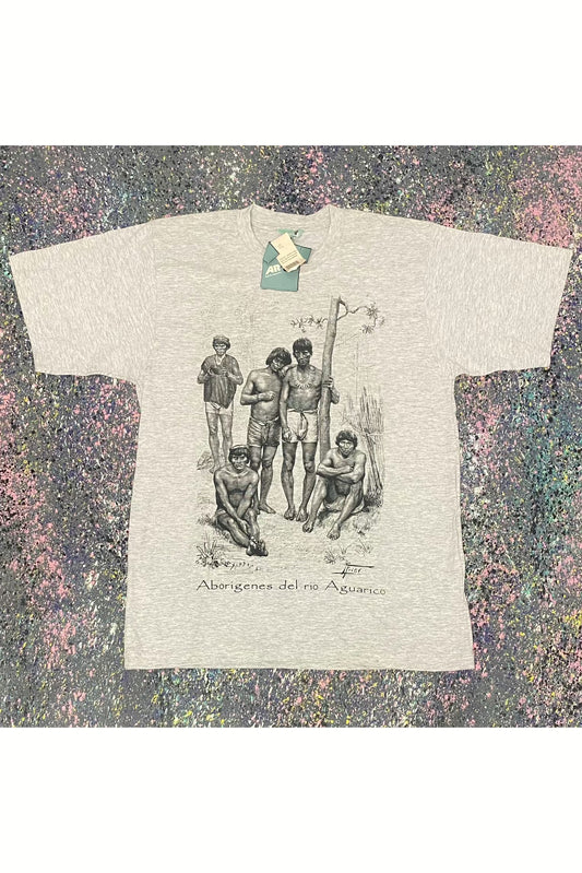 Vintage Deadstock Aborigenes Del Rio Aguarico Tee- S