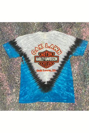 Vintage 1991 Oak Lawn Harley-Davidson Bald Eagle Tie-Dye Tee- L